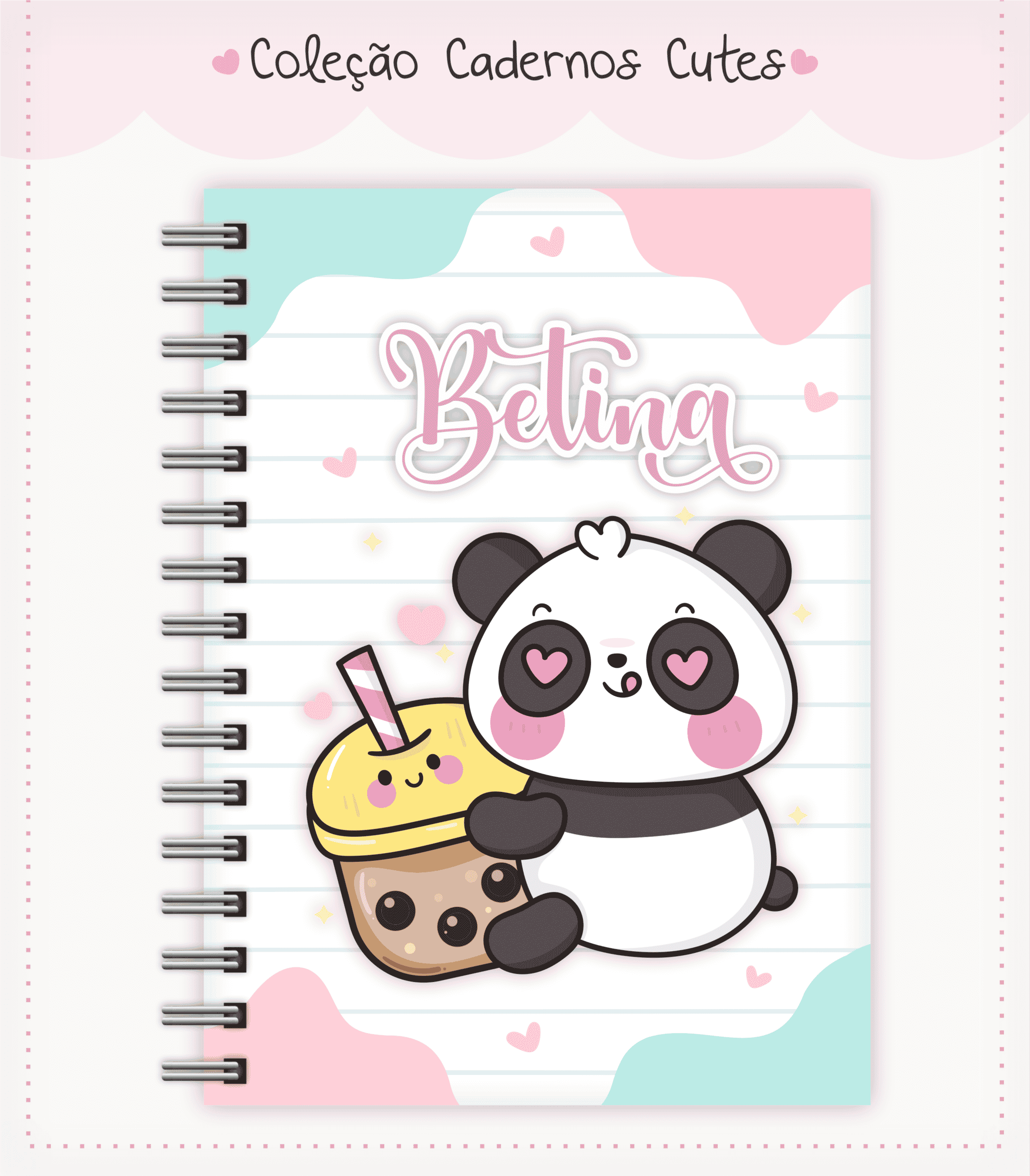 Livro colorir lembrancinha personalizado Panda menina