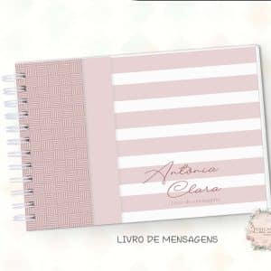 Caderno de Mensagens - Neutro Geométrico Rosa - Coleção 2025